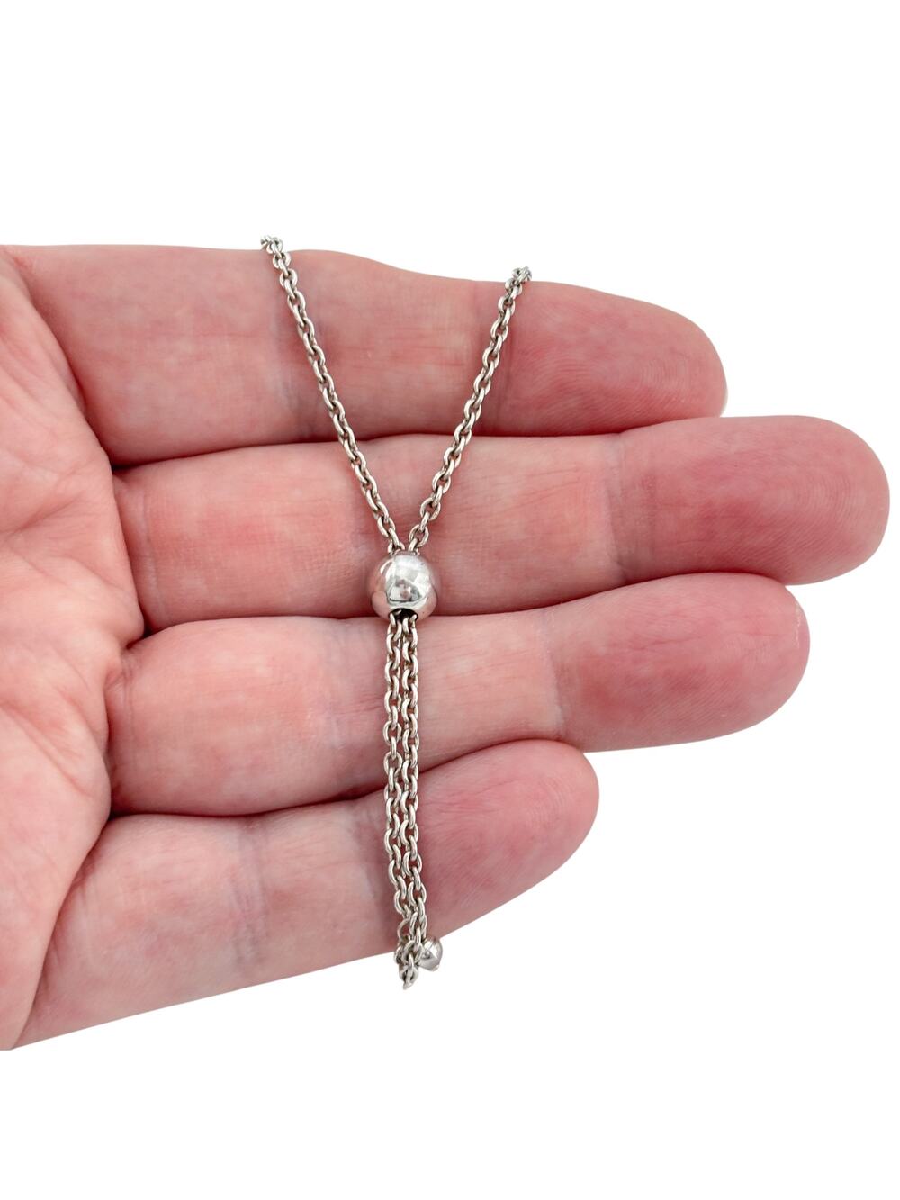 Vintage Sterling Silver 925 Ball Chain Necklace Up to 36"